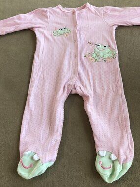 Little Me Girls Pink Footie Sleeper Long Sleeves Size 9 Month